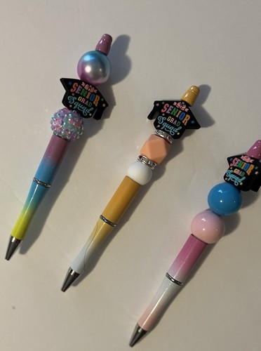 Graduation Ink Pen Senior Grad Squad Beaded Pen Graduation Pen ~ Your Choice - Afbeelding 7 van 7