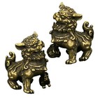 3 Paare Feng Shui Lion Ornament Desktop Löwen Verzierung Kupfer Lion Decor