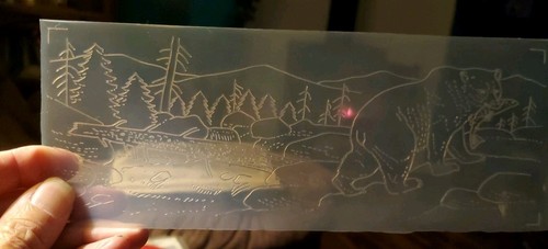 Vintage Craftaid Grizzly Bear With Fish Billfold Leather Template No. 2140 - Picture 5 of 6