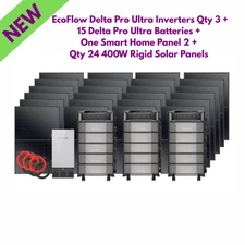 EcoFlow Delta Pro Ultra Mega Kit 92k Wh with 9600W of 400W Rigid Solar Panels