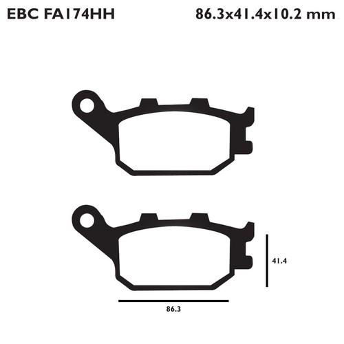 EBC FA244HH Sintered Brake Pads X2 for Ducati Monster 1000 S2R 06-08 - Picture 2 of 5