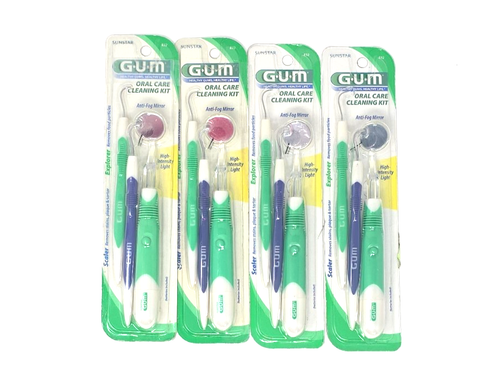 GUM Oral Care Dental Cleaning Kit Mirror w/Light Metal Pick Scaler *DAMAGED PKG* - Picture 2 of 9