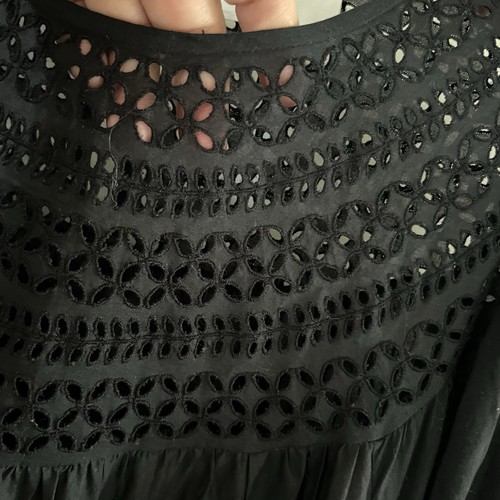VESTIDO MERLETTE PARADIS CON OJALES EN CAPAS NEGRO TALLA GRANDE USADO EN EXCELENTE ESTADO - Imagen 11 de 17