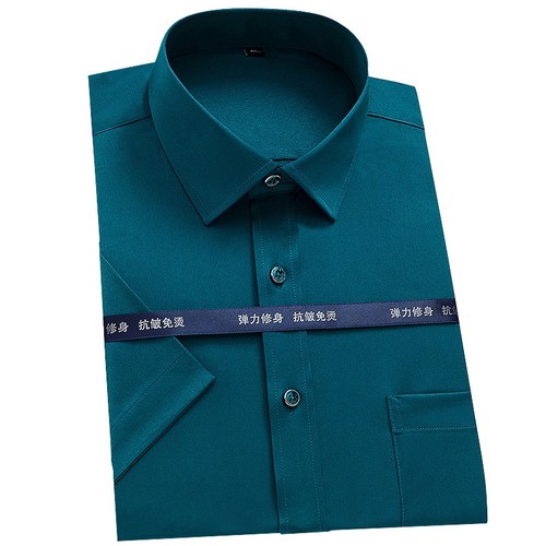 Mens Formal Shirts Office Short Sleeves No Iron Bussiness Casual Summer Elastic - Picture 5 of 25