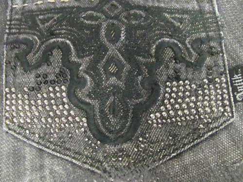 ANTIK DENIM SKINNY WPB21602 Gray Black Embellished 24 Ankle - Picture 10 of 11