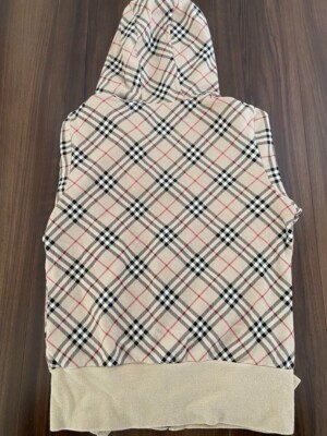 BURBERRY BLUE LABEL Nova Plaid Zip Up Hoodie beige size 38