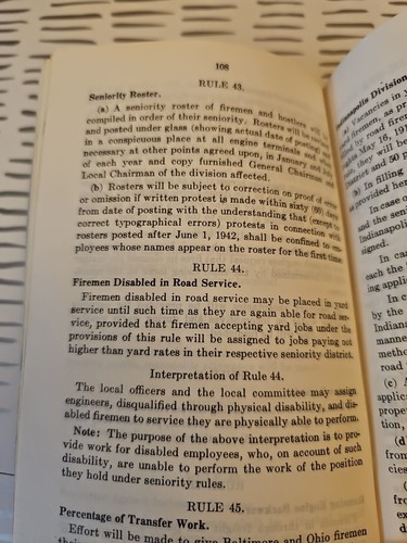 1953 The Baltimore Ohio Railroad Company Rules & Rates Pay Book Firemen Hostlers - Picture 4 of 7