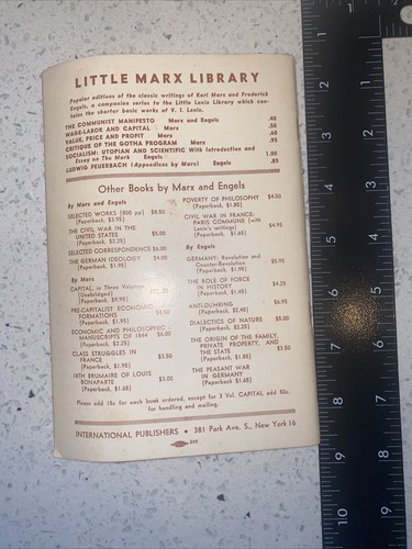 The Communist Manifesto By Karl Marx & Frederick Engels International 1969 VTG - Picture 8 of 8