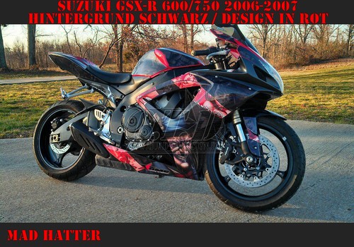 KIT GRÁFICO DE DECORACIÓN DE CARRERAS AMR SUZUKI GSX-R 600/750/1000/1300 MAD HATTER B - Imagen 11 de 12