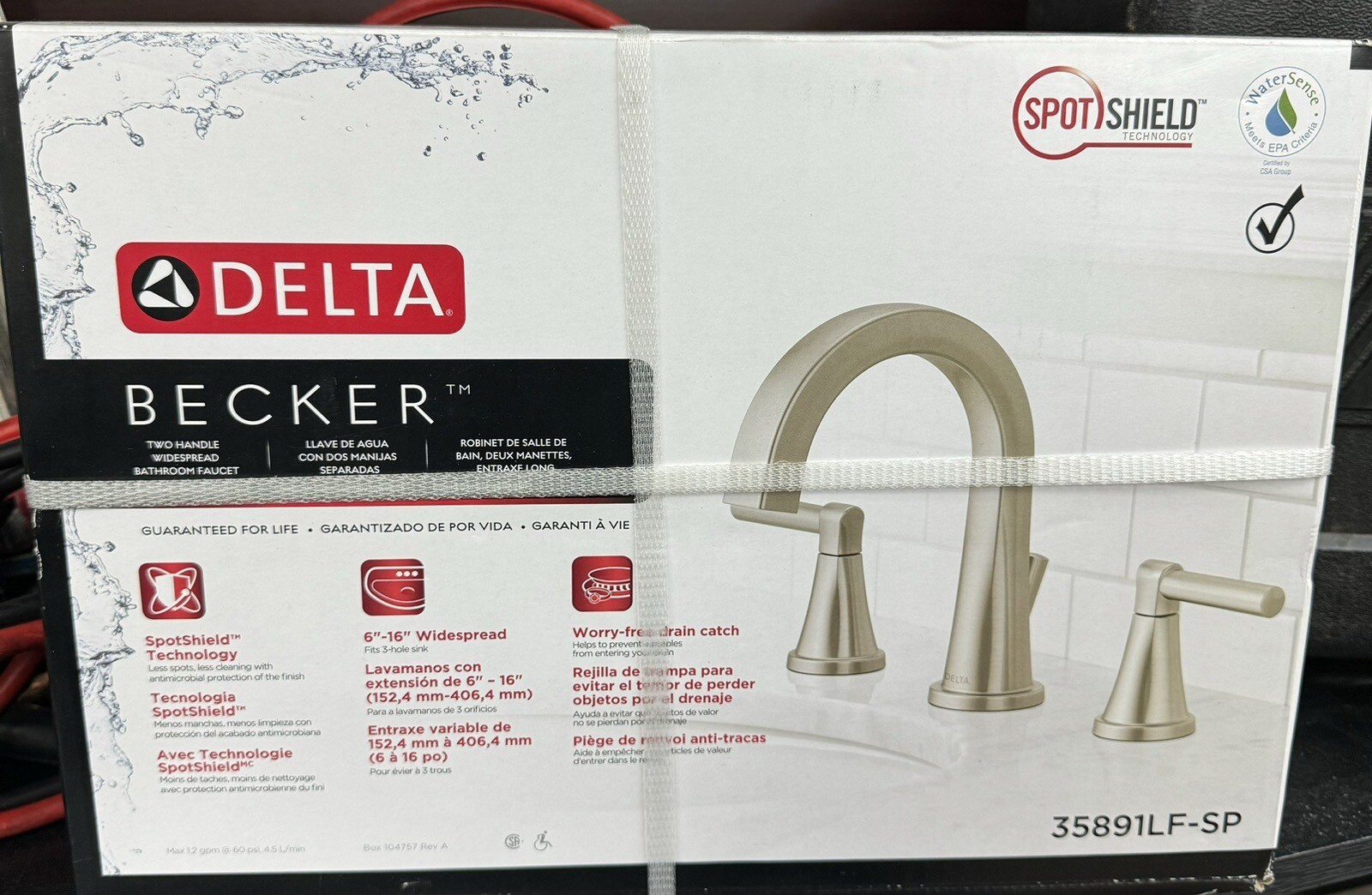 Delta Becker Two Handle Widespread Bathroom Faucet Brushed Nickel