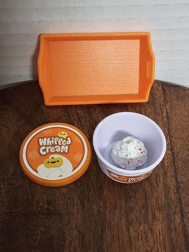 HTF Miniverse Make It Mini 2023 Halloween **Orange Tray & Whip Cream Container**