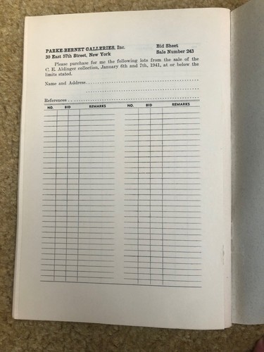 C.E. Aldinger Stamp Collection Auction Catalog January 1941 Parke-Bernet Gallery - Picture 11 of 12