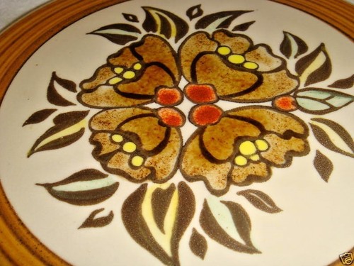 2 Hand Painted LANGLEY ENGLAND Stoneware TRIVET TILES - Picture 2 of 5