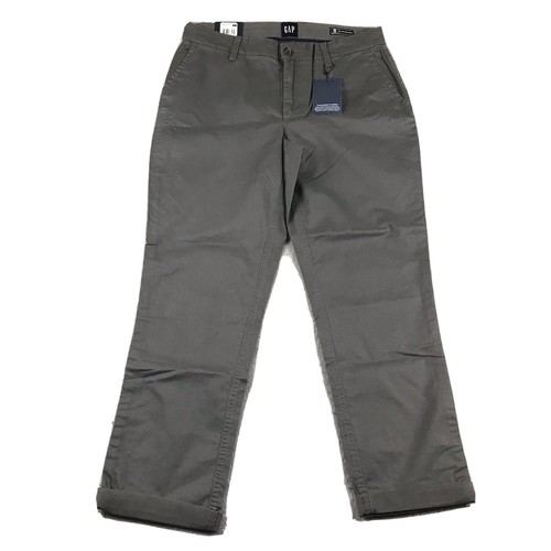 Gap Pants Womens 8 Tornado Gray Girlfriend Relaxed Fit Cuffed Straight Leg NWT