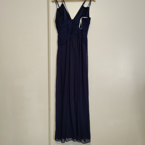Davids Bridal Plunging V-Neck Crinkle Chiffon Bridesmaid Dress Size 8 - Picture 3 of 14