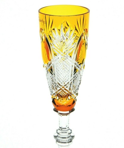 Faberge Zar Bernstein Goldschliff auf klar gefasstem Kristall Likör Cordial Neu ohne Box - Bild 3 von 5