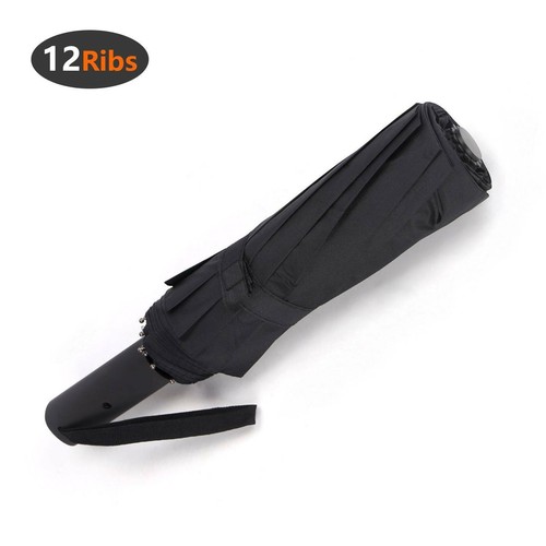 Windproof 12 Ribs Strong Automatic Umbrella Umbrella Folding Compact Travel Uk👌 - Picture 4 of 5