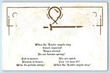 c1910&#39;s Easter Angels Sing Sword Embossed Posted Antique Postcard
