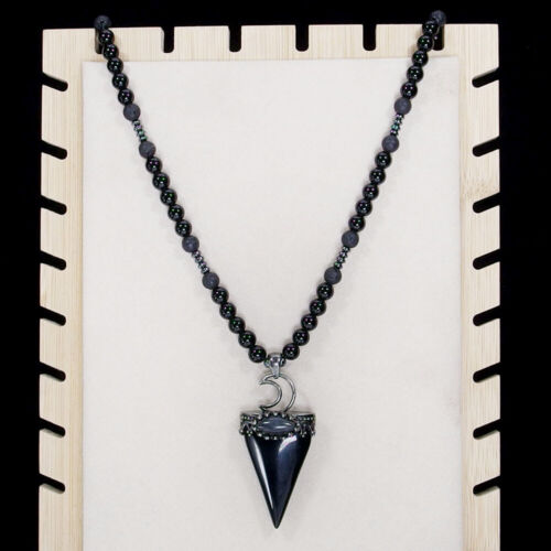Pendulums Pendant Necklace Triangle Moon Natural Gemstone Reiki Healing Chakra - Picture 2 of 25