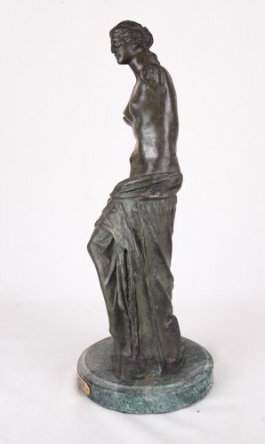 Venus of Melos (Venus di Milo) Bronze Sculpture, 18" tall w Marble Base, NICE - Picture 4 of 8
