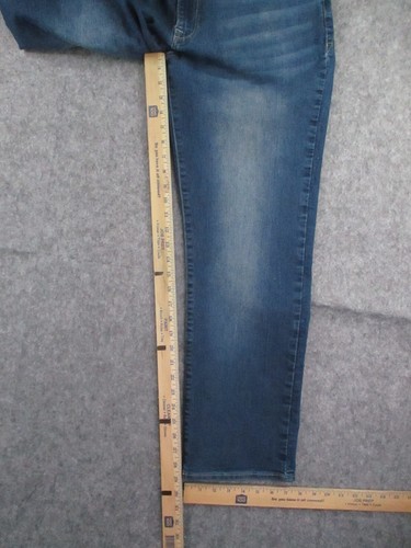 Guess Jean Mens 36x30 Blue Denim Lincoln Slim Straight Mid Rise Stretch Retro - Picture 18 of 21
