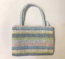 Girls Straw Purse, Lined, Striped
