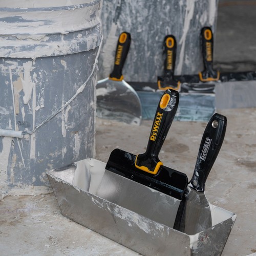 Juego de cuchillos de cinta DEWALT acero azul premium 6-8-10-12"" con sartén de barro helioarco de 16 - Imagen 5 de 12