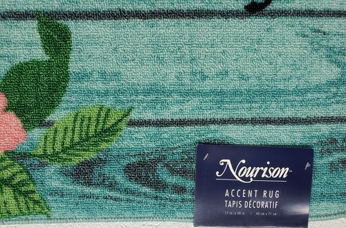 KITCHEN ACCENT RUG (nonskid)(17" x 28") FLAMINGO & FLOWERS,LET'S FLAMINGLE, EE - Picture 9 of 12