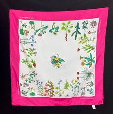 Colle Aiou Scandinavia Flora Rain Scarf Pink Border Hans Stub 28 in Square