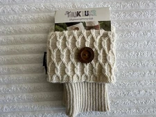 Muk Luks Women Cream Knitted Fold Over Style Boot Toppers NWT