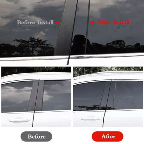 Black Pillar Posts for Toyota Sienna 04-10 6pc Set Door Trim Piano Cover Kit - Bild 4 von 11