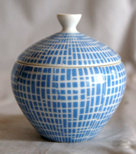 ARZBERG Form 2000 BASTDEKOR blau 1 Zuckerdose H. Löffelhardt