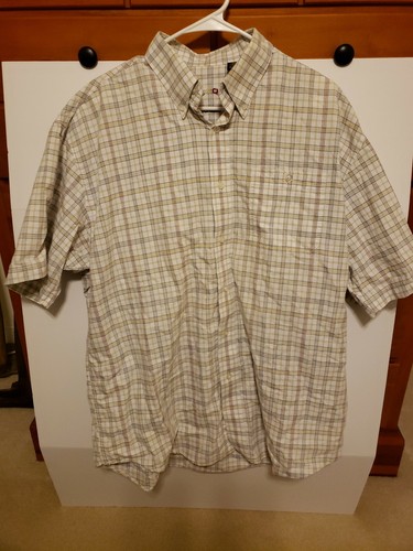 Harvie & Crosbie Oxford Hombre’s Grande Cuadros Abotonada Manga Corta - Imagen 1 de 3