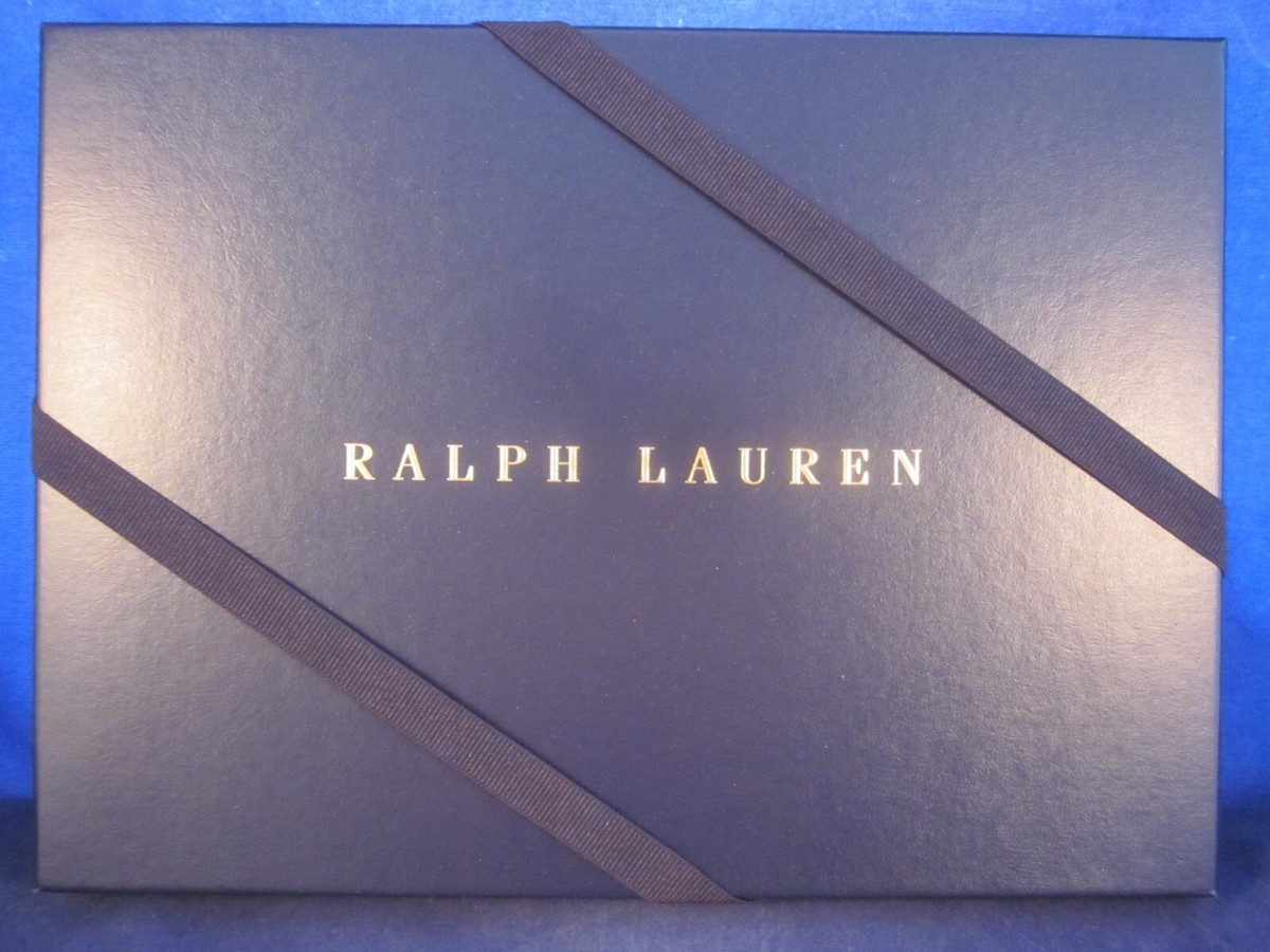 RALPH LAUREN Gift Box Navy Blue Gold Lettering 1.5