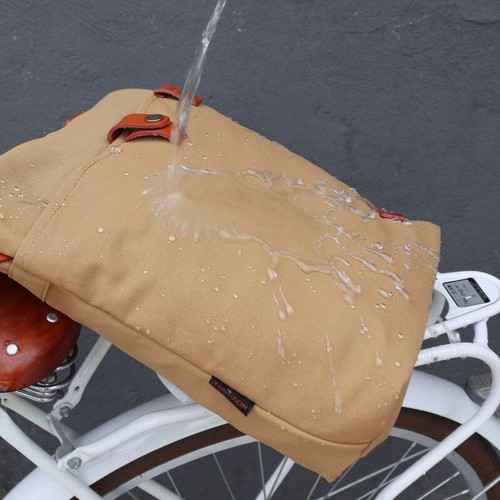 TOURBON Canvas Bike Pannier Saddle Bag Shoulder Pack Clip-On Rack Tote Bag - Picture 7 of 12