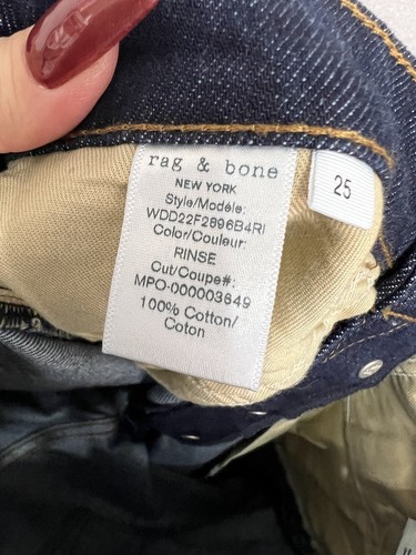 NWT RAG & BONE Nina High Rise Ankle Slim Straight Cigarette Rinse Jeans ~Size 25 - Picture 12 of 18