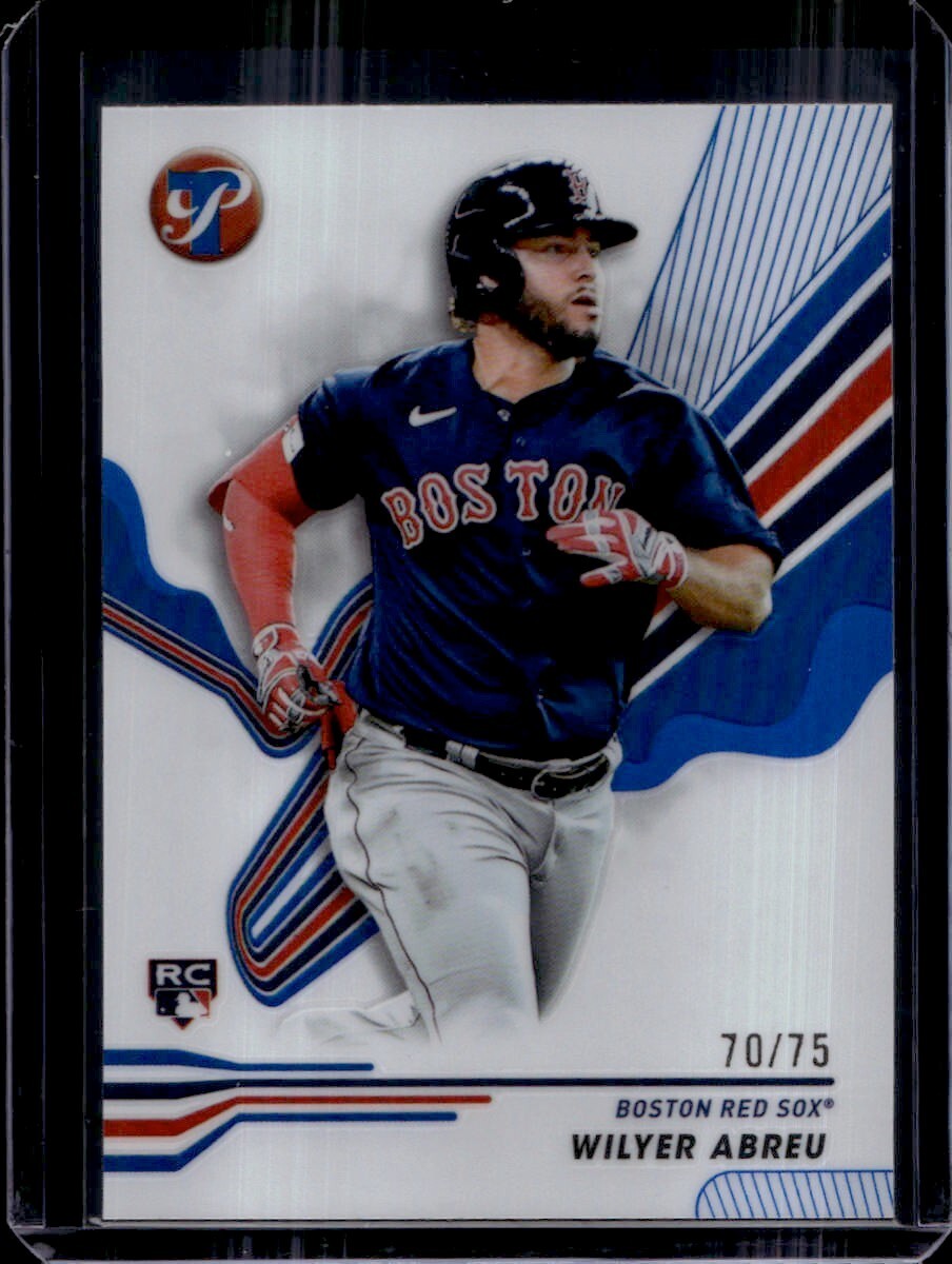 2024 Topps Pristine Wilyer Abreu Blue Refractor Rookie RC #70/75 Red Sox