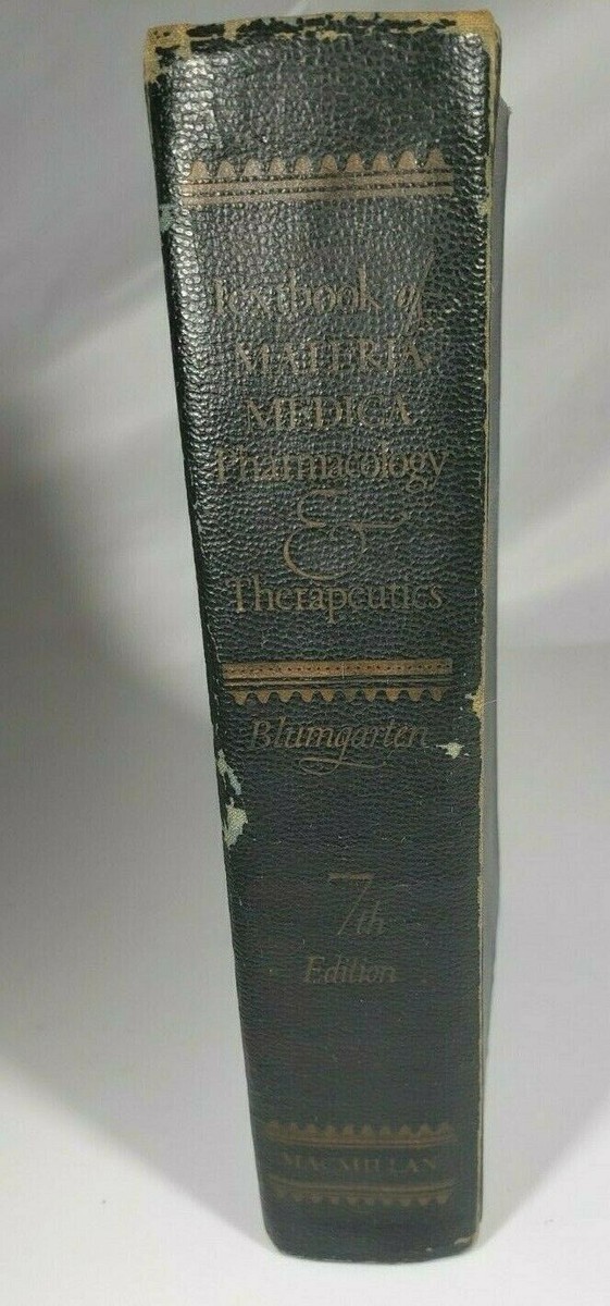 VG Textbook Materia Medica Therapeutics Blumgarten 1939 Antique