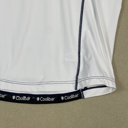 Coolibar Shirt Mens Medium White Stretch UPF 50+ Cycling Running Short Sleeve - Picture 3 of 10