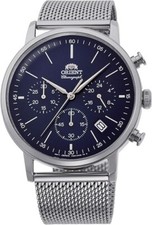 Orient Classic Quartz Chronograph Men's Watch Dark Blue RA-KV0401L