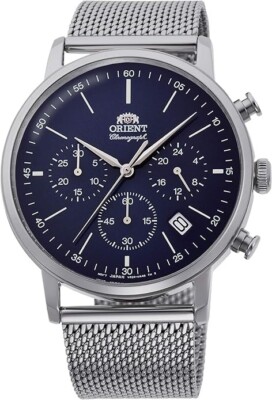 Orient Classic Quartz Chronograph Men's Watch Dark Blue RA-KV0401L