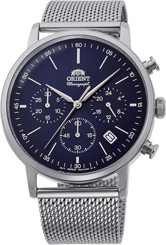 Reloj Hombre Orient Clásico Cuarzo Cronógrafo Azul Oscuro RA-KV0401L - Imagen 1 de 4