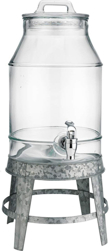 Classic Ice Cold Clear Glass Mason Jug Drink Beverage Dispenser Durable on Galva - 第 1/2 張圖片