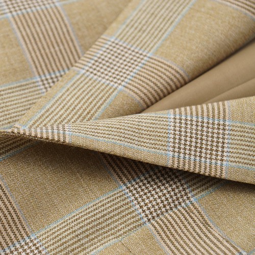 Belvest Classic-Fit Tan and Sky Blue Check Wool Sport Coat 40R (Eu 50) NWT - Picture 3 of 9