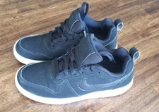 Nike Size 6 Court Borough Low Top Premium Black On Black White Sole Womens EUC 