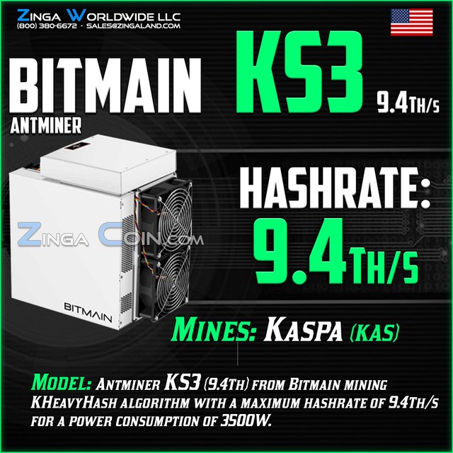 It's here, Bitmain KS3 9.4Th/s