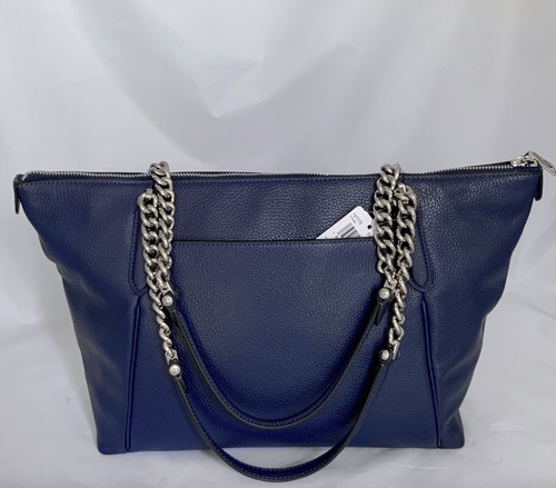 BOLSO DE MANO COACH F87775 CUERO GRANULADO CADENA AVA BOLSO SV/CADET NUEVO CON ETIQUETAS - Imagen 7 de 12