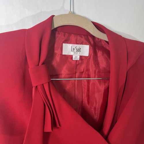 LE SUIT Womens 1PC Red Polyester Lined Career Blazer Size 10P petite - Picture 4 of 12