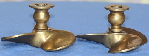 Preloved Brass Propeller Candlestick Holder, Separate Sales - Picture 7 of 8