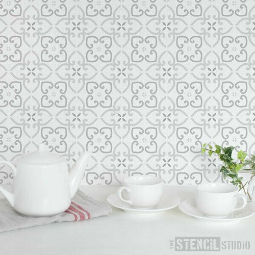 Whitminster Tile Repeat STENCIL. Reusable Pattern. Painting Floor & Wall. 10732 - Picture 6 of 12